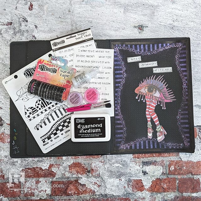 Dylusions Dyamond A Shimmery Escape Journal Page by Denise Lush