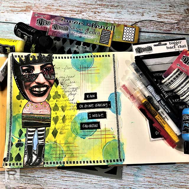 5 Ways To Use Stencils On An Art Journal Page 
