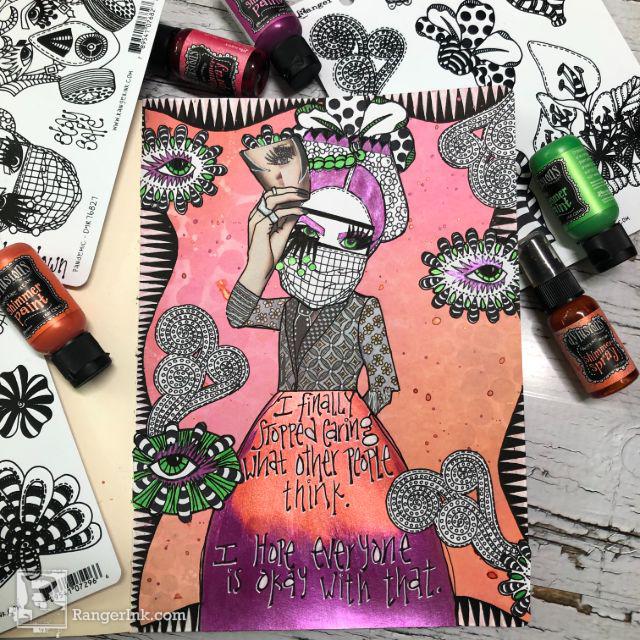 Dylusions Don't Interrupt Me Journal Page by Denise Lush