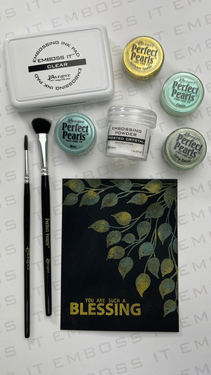 Frosted Crystal Embossing Powder with Perfect Pearls