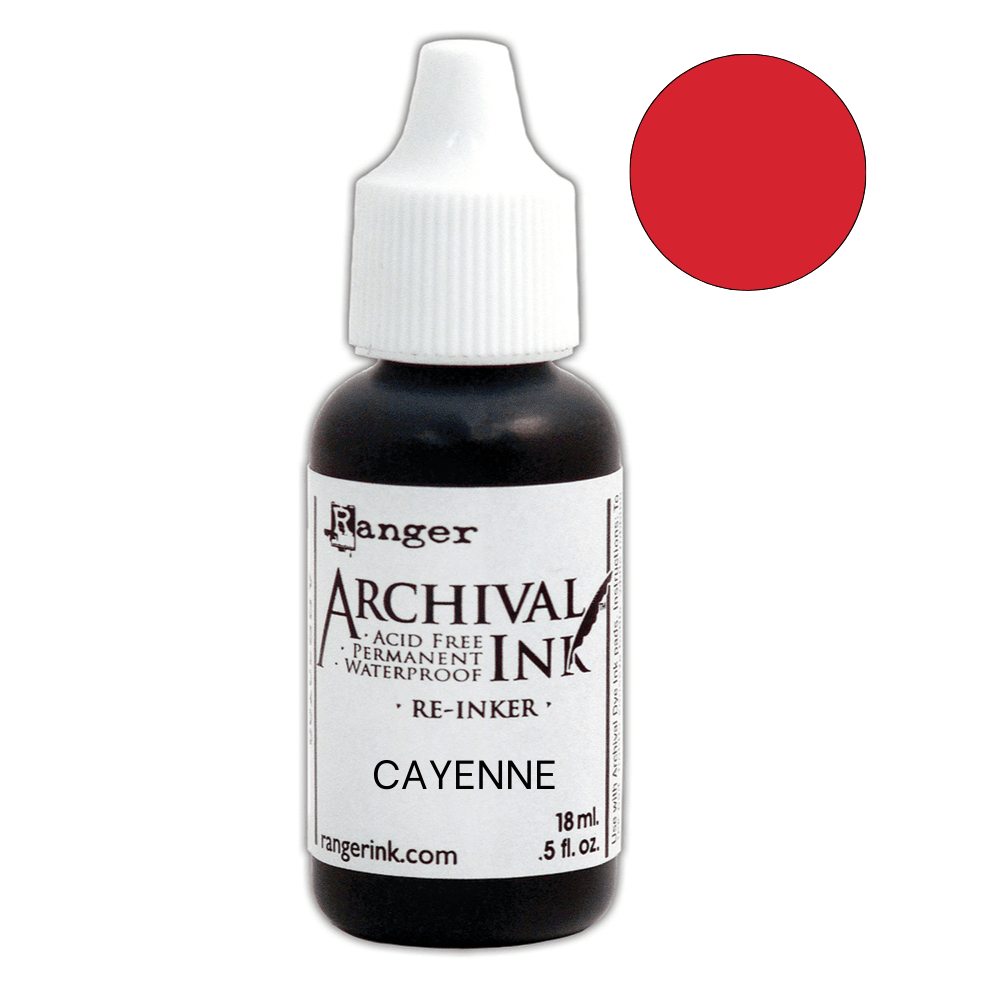 Archival Ink™ Pads Re-Inker Cayenne, 0.5oz Ink Archival Ink 