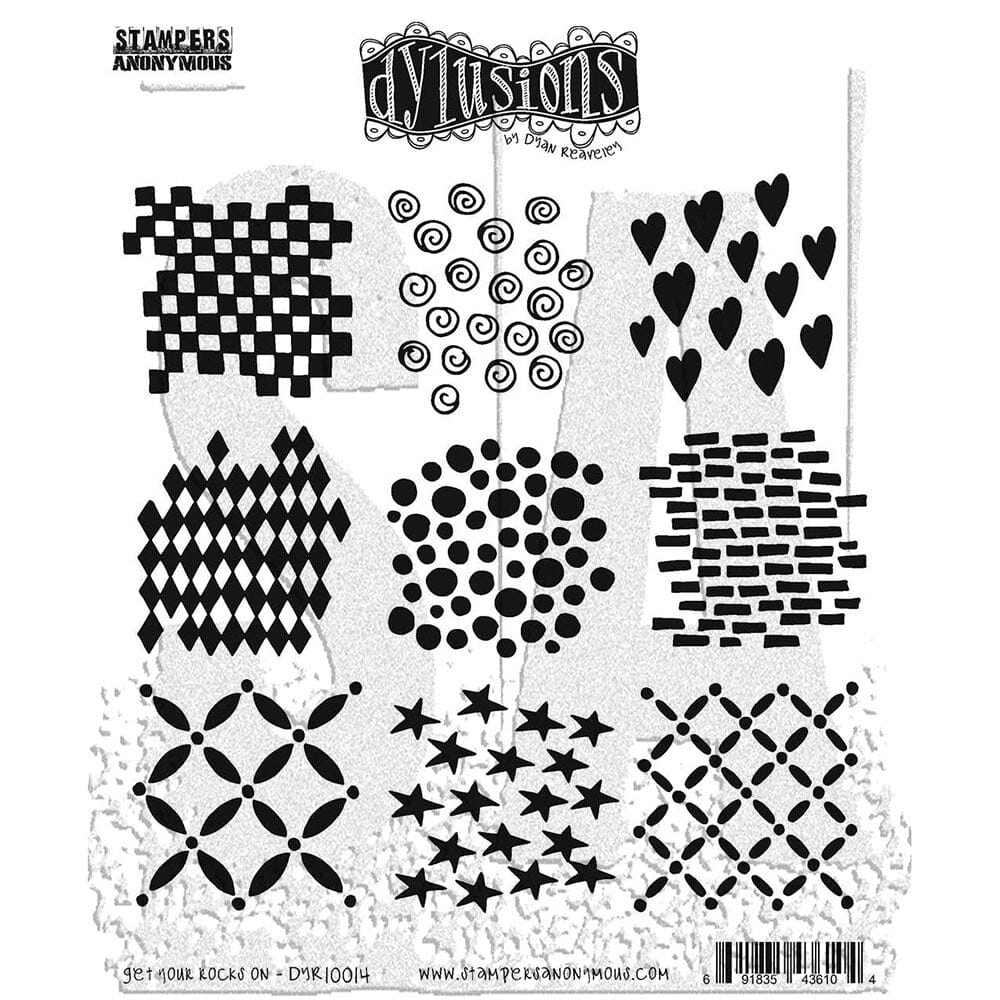 Dylusions Stampers Anonymous Cling Mount Stamp Get Your Rocks On Stamps Dylusions 