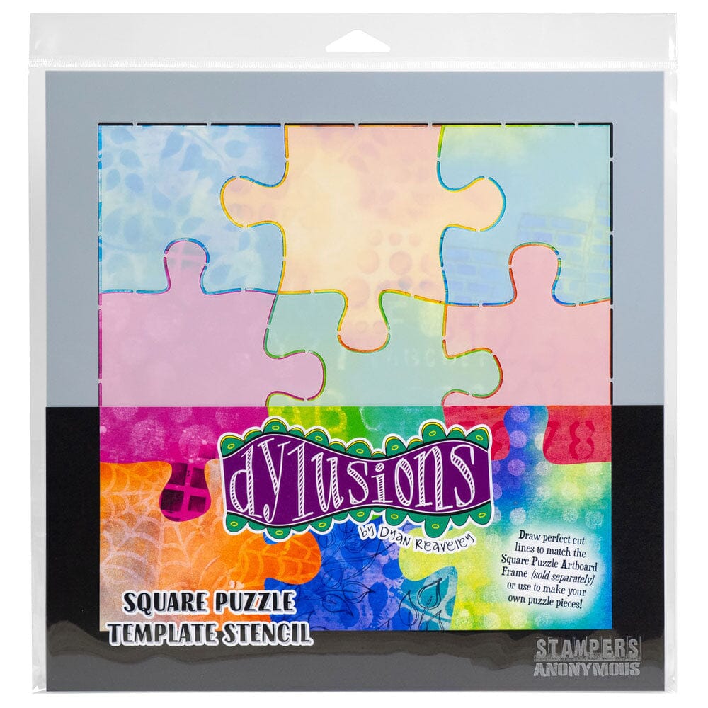 Dylusions Stampers Anonymous Stencil Square Puzzle Template Stamps Dylusions 