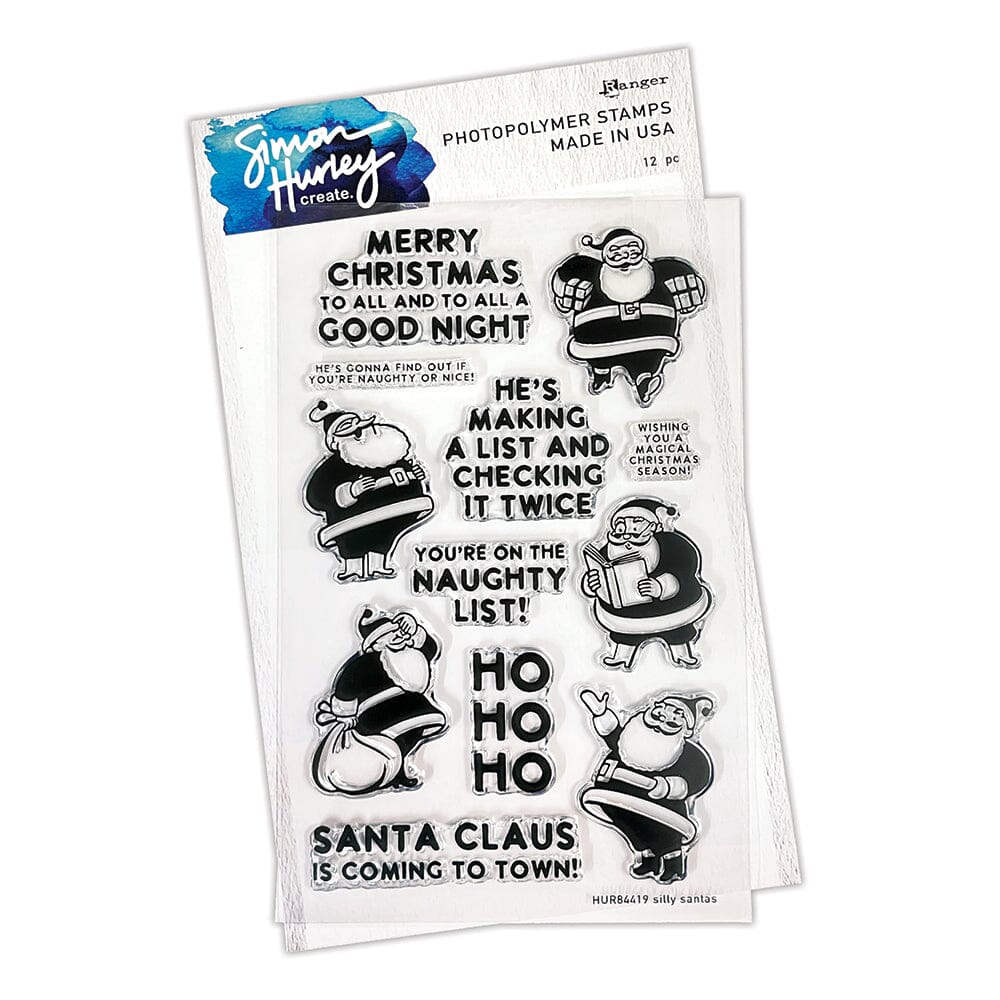 Simon Hurley create. Photopolymer Stamp Silly Santas