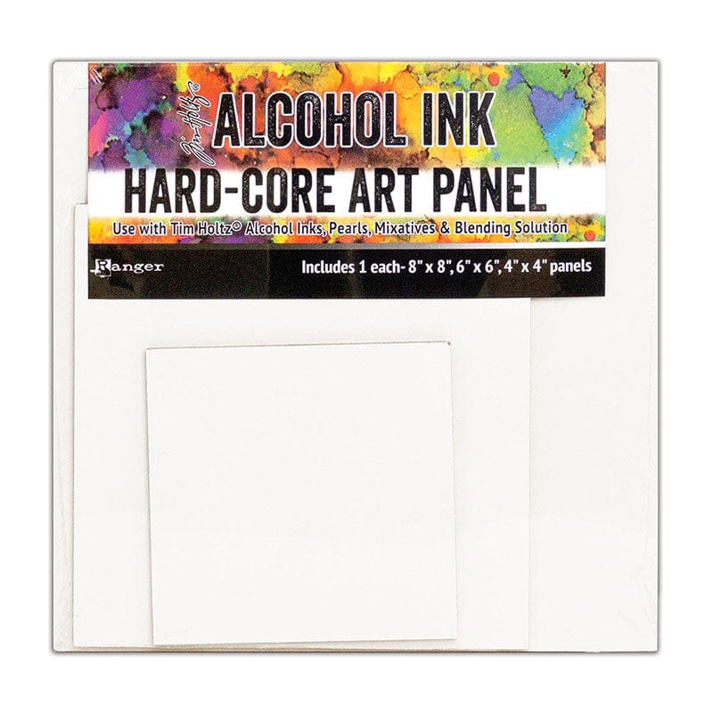 Tim Holtz® Hard-Core Art Panel Square 3pk Surfaces Alcohol Ink 