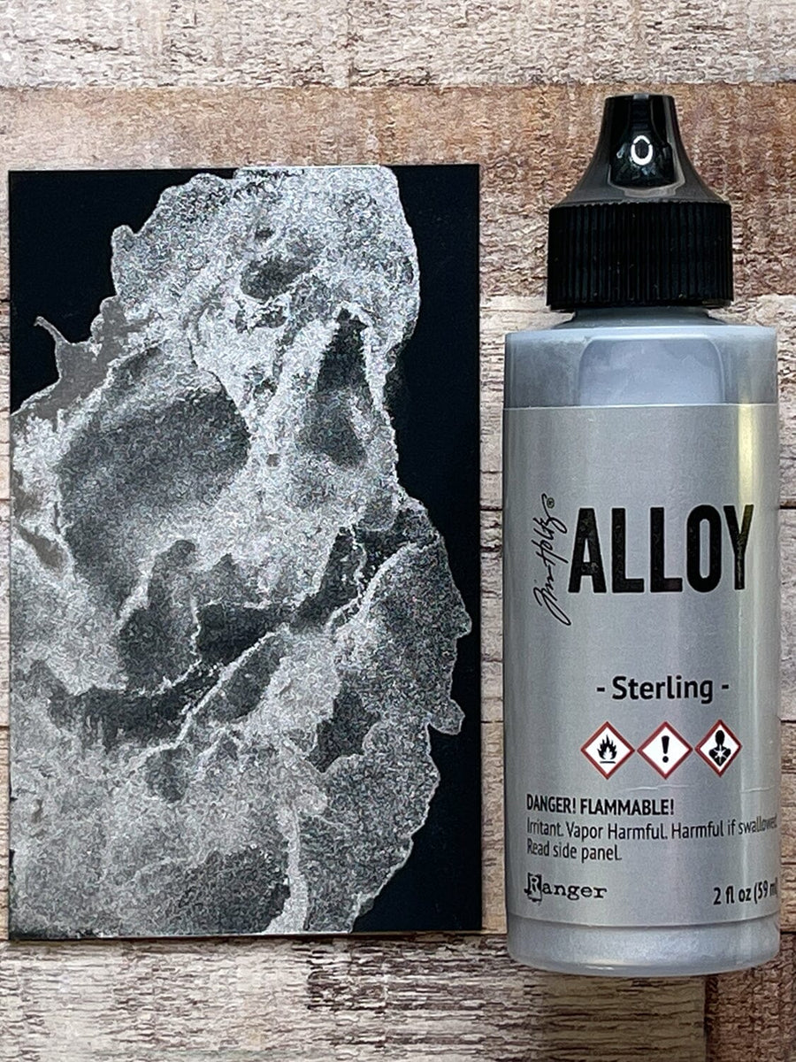 Alcohol Ink Alloys Complete Metallic Set | Ranger Tim Holtz Brand | Colors Include Gilded, Mined, Foundry, Statue, Sterling | 10 Pixiss Alcohol Ink