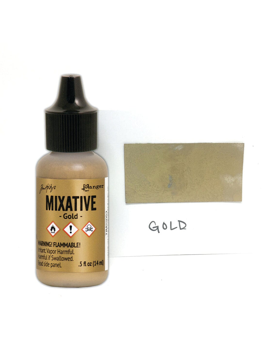 Tim Holtz Alcohol Ink Metallic Mixatives .5oz 2/Pkg-Gold & Silver