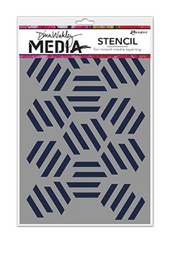 Dina Wakley Media Stencils Fractured Hexagons Stencil Dina Wakley Media 