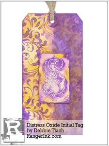 Distress Oxide Initial Tag by Debbie Tlach