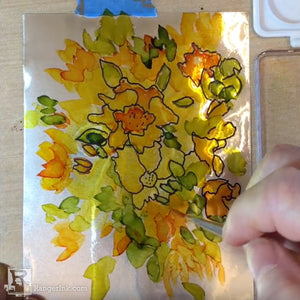 Alcohol Ink Flower Painting on Foil by Sharen AK Harris