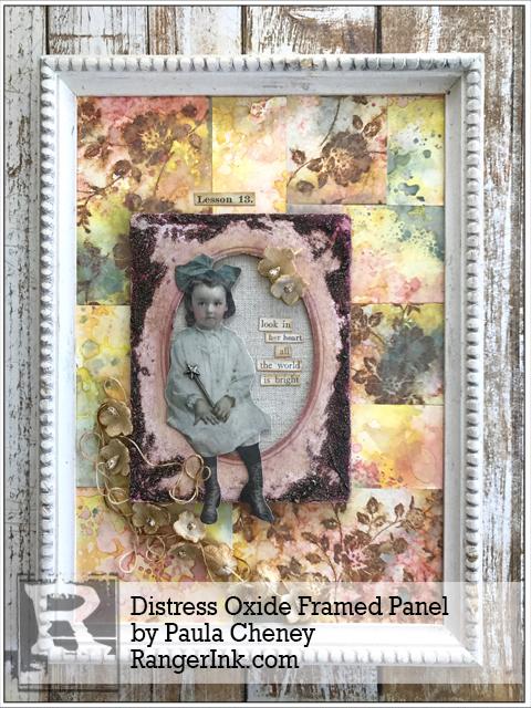Distress Oxide Framed Panel by Paula Cheney