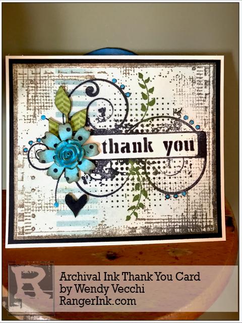 Archival Ink Thank You Card by Wendy Vecchi