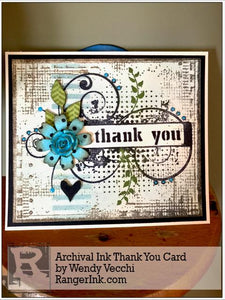 Archival Ink Thank You Card by Wendy Vecchi