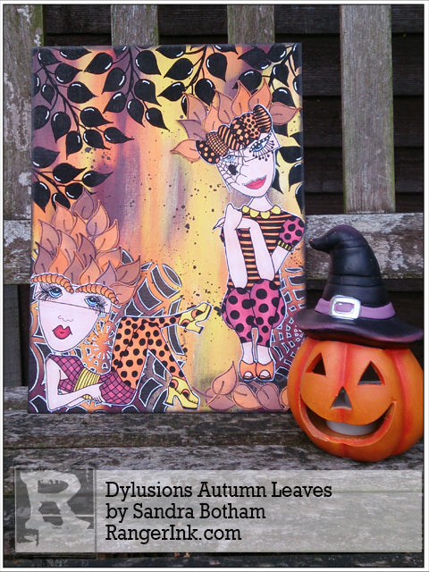 Dylusions Autumn Leaves by Sandra Botham
