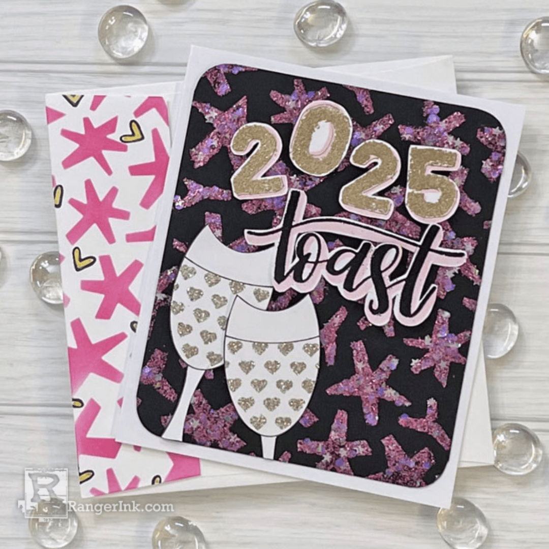 Sparkly Stickles New Year Card by Lauren Bergold