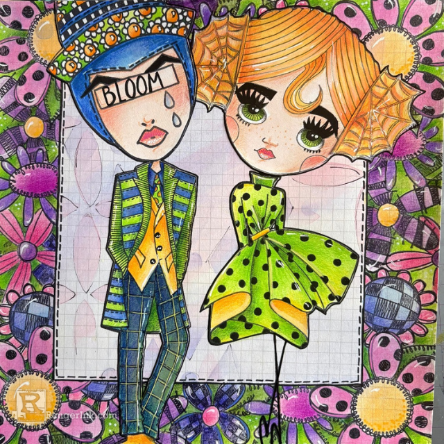 Dylusions 'Bloom In Your Own Time' Journal Page by Miranda van den Bosch