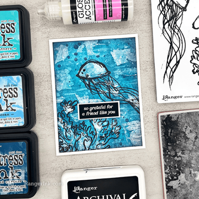 Glossy Accents Ocean Card by Miriam Prantner