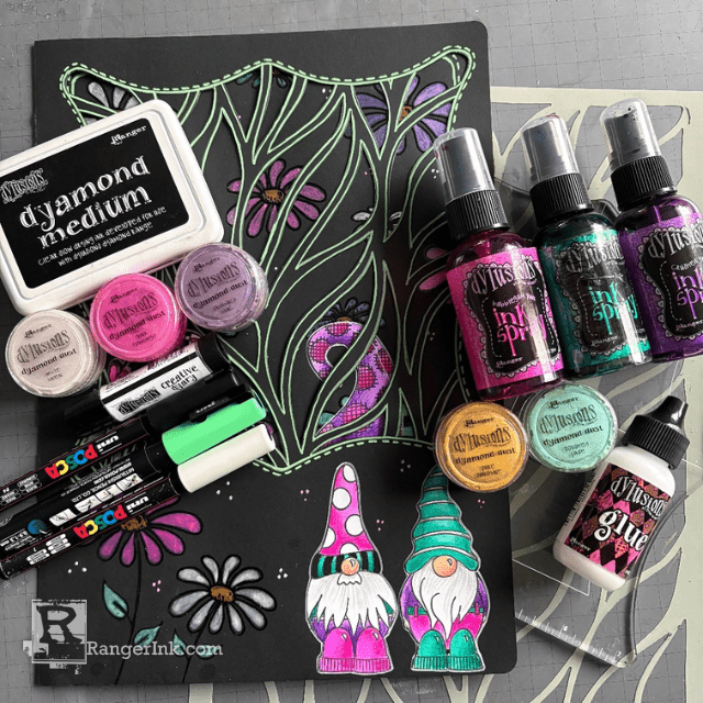 Dylusions Dyamond Gnome Journal Spread by Miranda van den Bosch