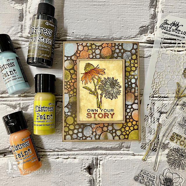 Tim Holtz Distress Paint Resist Card by Tami Bastiaans