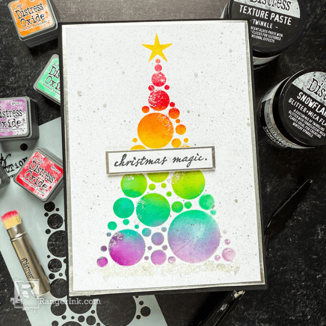 Distress Twinkle Paste & Snowflakes Christmas Card by Cheiron Brandon