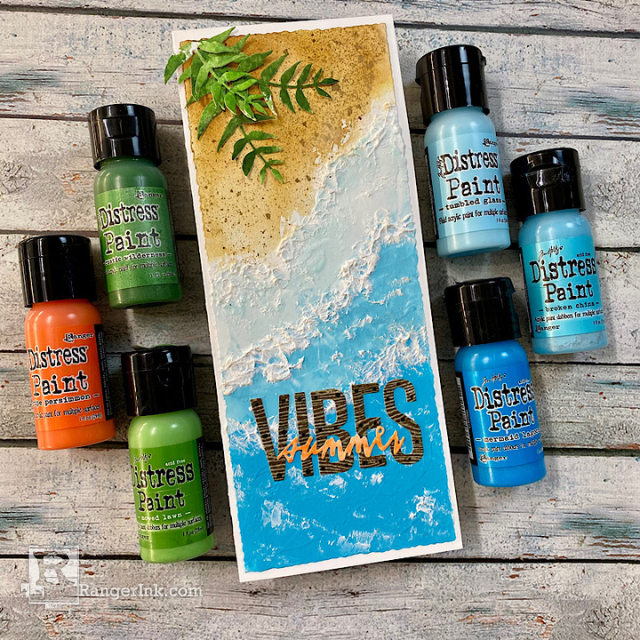 Tim Holtz Distress Paint Summer Card by Tami Bastiaans