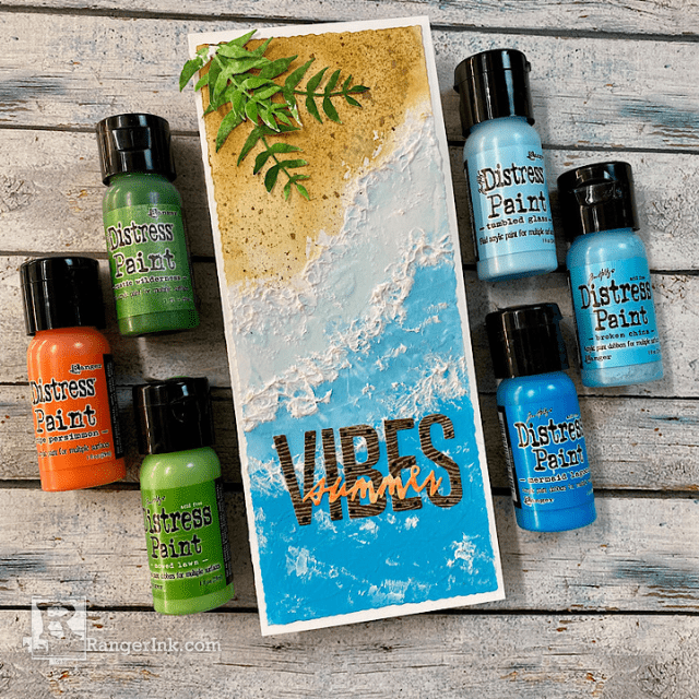 Tim Holtz Distress Paint Summer Card by Tami Bastiaans