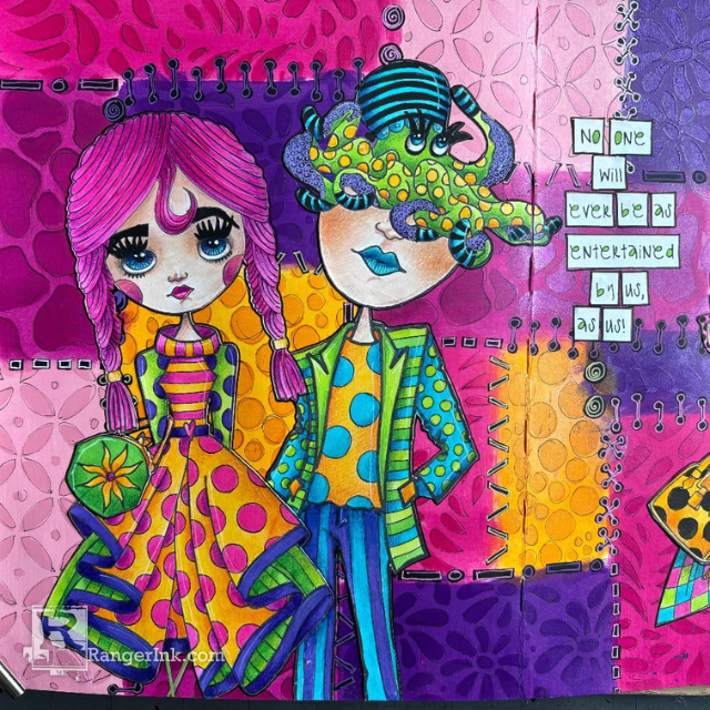 Dylusions Viva La Couture Journal Spread by Miranda van den Bosch