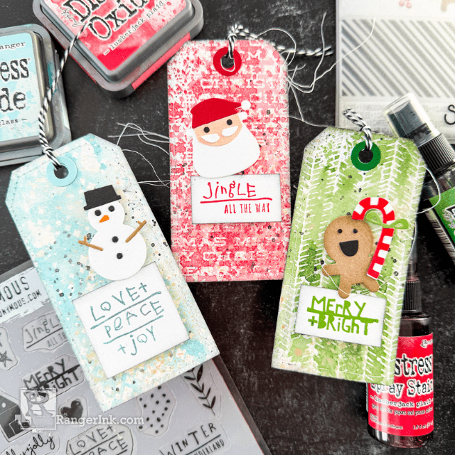 Tim Holtz Distress Christmas Tags by Cheiron Brandon