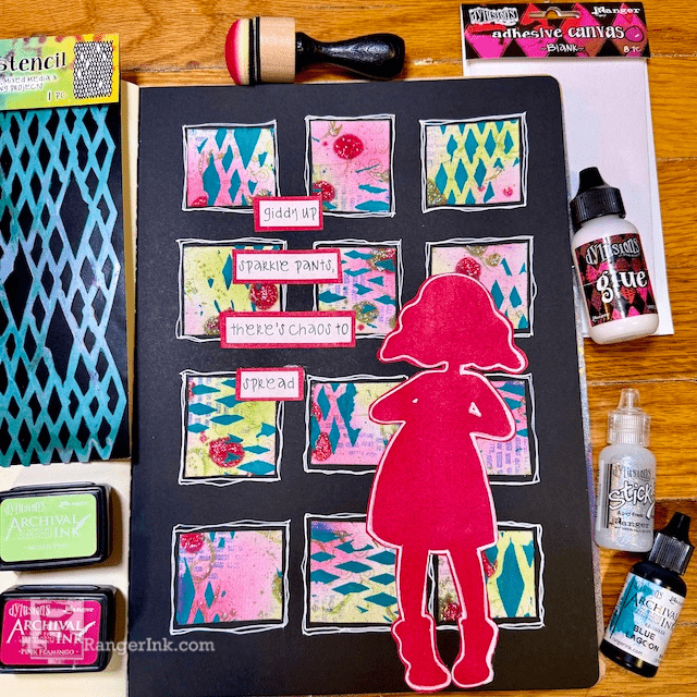 Dylusions Archival Ink Abstract Journal Page by Jess Peters