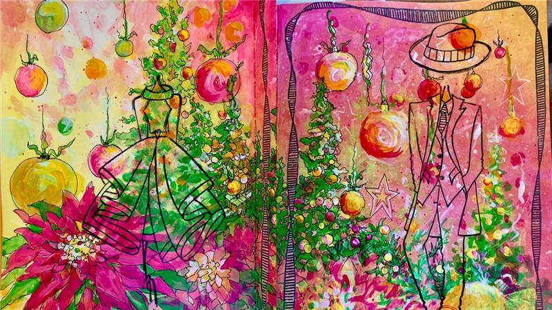 Dylusions Christmas Party with Sharen AK Harris