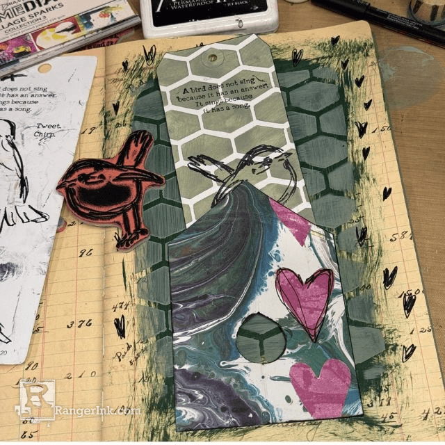 Dina Wakley Media 'Birdhouse' Journal Page by Doreen Dilger