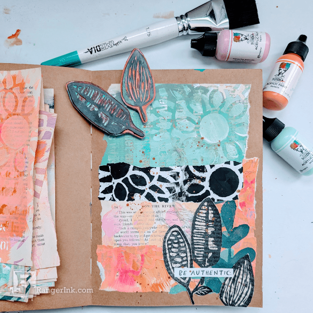 Dina Wakley Media Layered Collage Papers by Laura Dame