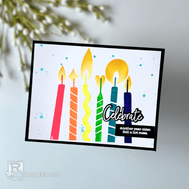 Simon Hurley create. Neon Lunar Paste Celebrate Card by Cassie Trask