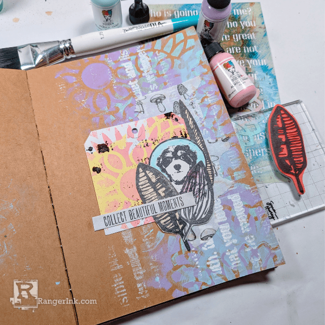 Dina Wakley Media Layered Pastel Page by Laura Dame