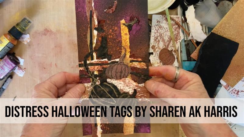 Distress Halloween Tags by Sharen AK Harris