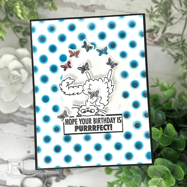 Archival Ink & Stickles Birthday Card by Kimberly Boliver