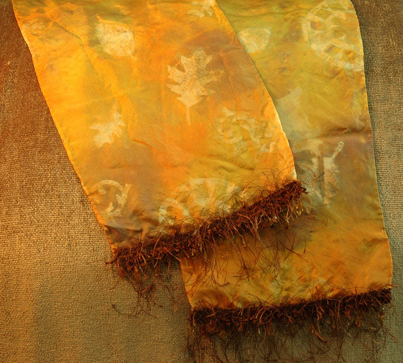Colorwash Autumnal Faux Batik Scarf by Candy Colwell