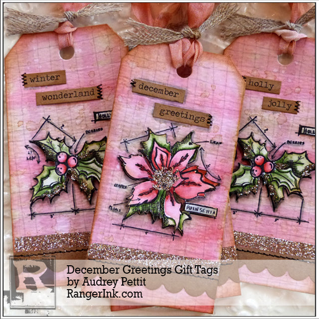 December Greetings Gift Tags by Audrey Pettit