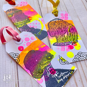 Dina Wakley Neon Tags by Megan Whisner Quinlan