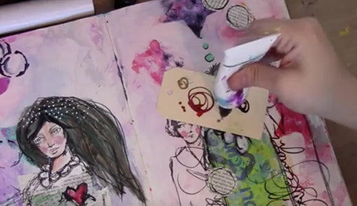 Dina Wakley Doodling with Fine Tip Applicator