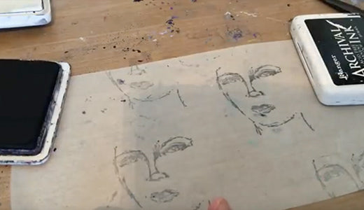 Dina Wakley Mirror Image Tissue Stamping