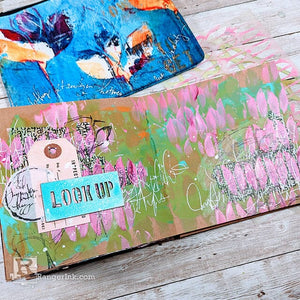 Dina Wakley Spring Inspired Journal Spread by Laura Dame