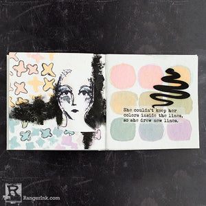 Dina Wakley Media Muted Palette Art Journal Page By Cheiron Brandon