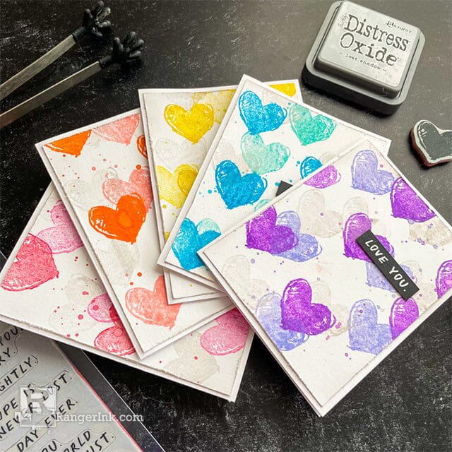 Distress Lost Shadow Valentine Cards by Cheiron Brandon