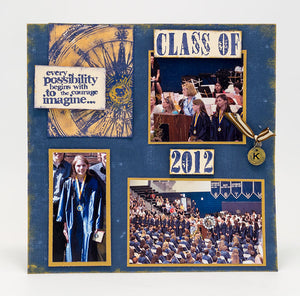 Distress Graduation Scrapbook Page