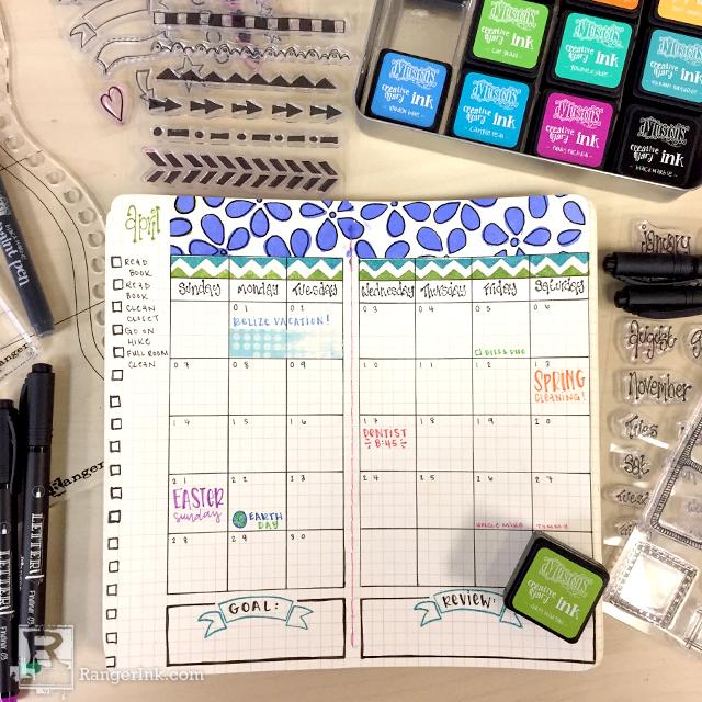Dyalog Monthly Bullet Journal Spread by Taylor Huizenga