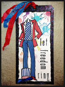 Dylusions and Distress 4th of July Tag