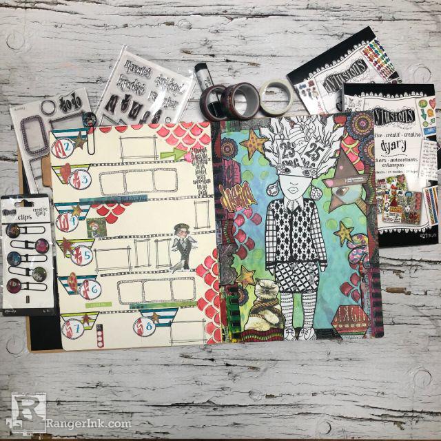 Dylusions Creative Dyary Dream Layout by Denise Lush