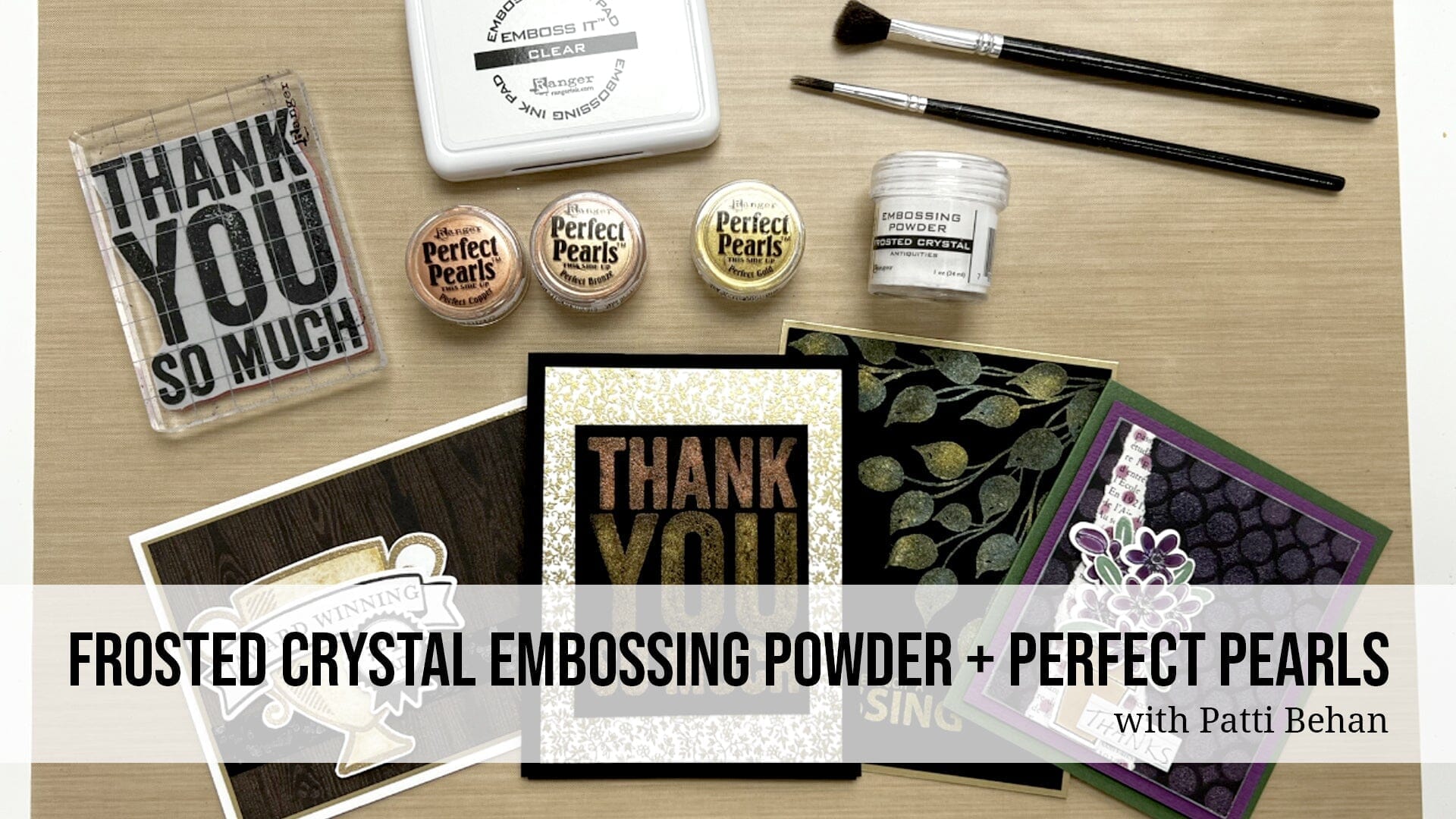 Shimmery Texture Using Frosted Crystal Embossing Powder and Perfect Pearls