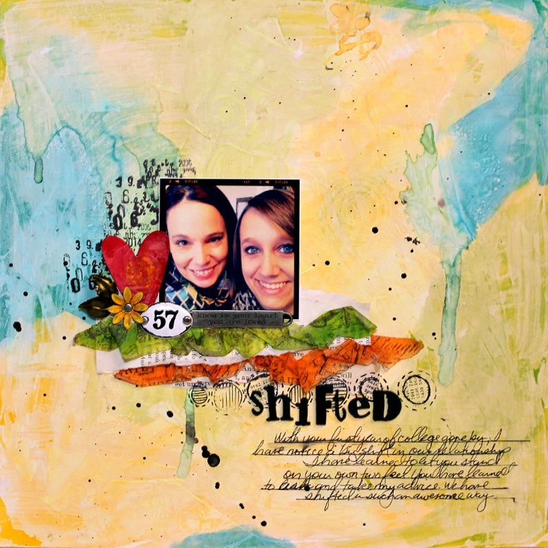 Gesso Shifted Scrapbook Layout
